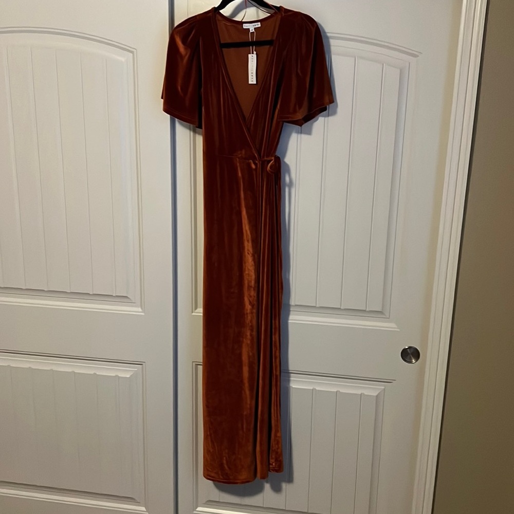 Baltic Born rust Meghan maxi wrap dress size medium NWT